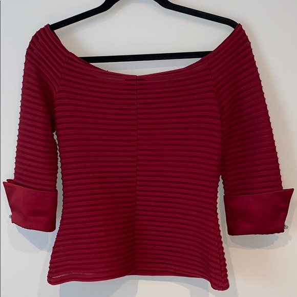 JS Collections Red Formal Top - Picture 3 of 5